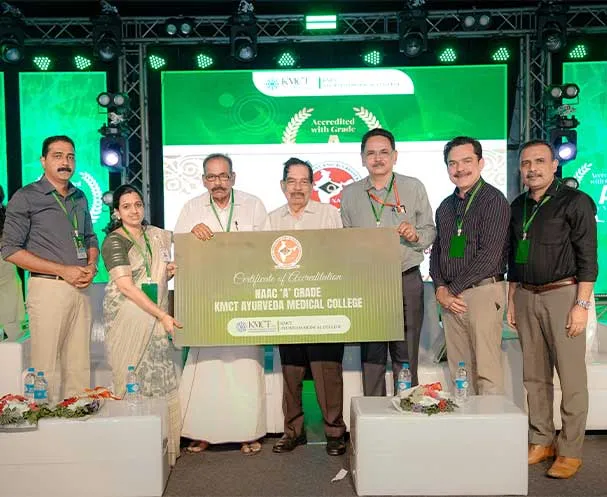 KMCT Ayurveda Medical College Receives NAAC ‘A’ Grade Recognition, Certificate Presented by Honourable Minister A.K. Saseendran